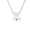 thumbnail image 2 of Delight Jewelry December - Teal Crystal Bicone Silvertone Dream Big Pendant Necklace, 25", 2 of 4
