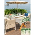 thumbnail image 6 of 60x120 Inch Outdoor Tablecloth with Umbrella Hole Zipper Rectangle Spring Leaves Rectangular Tablecloths Outside Waterproof Retro Pastoral Green Botanical Leaf Vines Patio Table Cover for Picnic, 6 of 8