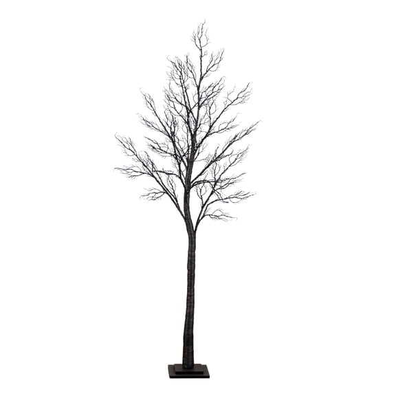 Nearly Natural Pre-Lit Minimalist Twig Artificial Halloween Tree - 7' - Multicolor LED Lights