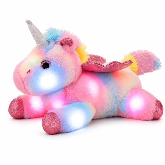 Light up Unicorn Night Light for Kids, Soft Plush Stuffed Animal, Couch Throw Pillow Home Decor, Gift for Everyone