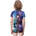 thumbnail image 3 of Coraline Boys Two Piece Swimsuit Kids Swimwear Set Short Sleeve Bathing Suit Trunks And Shirt, 3 of 7