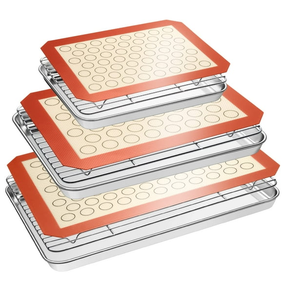 Set para hornear EWFEN, bandeja de acero inoxidable con rejilla de refrigeración
