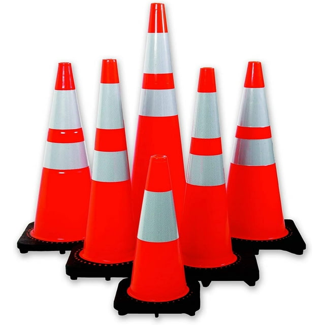 Mutual 17721 Traffic Cone with 7 lbs Reflective, 28" Height, Orange