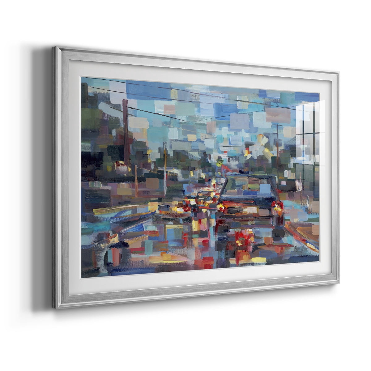 Red Traffic Premium Framed Print - Ready to Hang