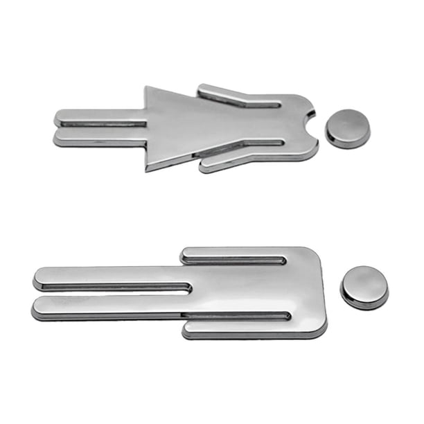 HOMBRES Y MUJERES Inodoro / Baño / Baño / Baño / WC Indicador De Adhesivo Plateado Plata Baoblaze WC Senae Placa