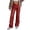 Red, variant on QHFBli Leather Pants High Waist Coated PU Button Straight Leather Black Leggings Wide Leg Pants with Pockets