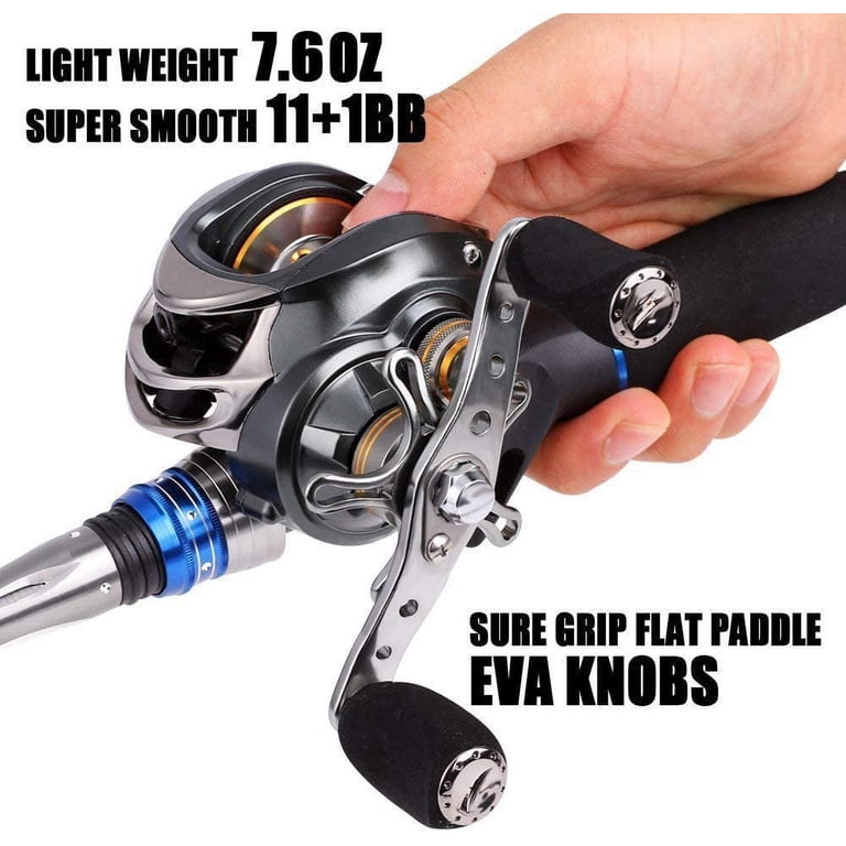 11 bearing fishing reel Sougayilang Low Profile Baitcasting Reel 11+1 Shielded Bearings 18LB Carbon  Drag Baitcster Fishing Reel