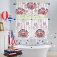 thumbnail image 4 of Independence Day Kitchen Curtains Valances 3 Piece Set, Watercolor U.S. Flag Graffiti Fireworks Flowers Rod Pocket Tier Curtain and Valance Drapes for Small Window 24 Inch Length for Bedroom Cafe, 4 of 9