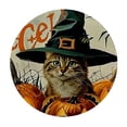 thumbnail image 4 of Bciig Pumpkins Cat Witch Hat Round Tablecloth Stain-Resistant 100% Polyester Fiber Kitchen Parties Holiday Dinner Halloween Tablecloths 31"-35, 4 of 8