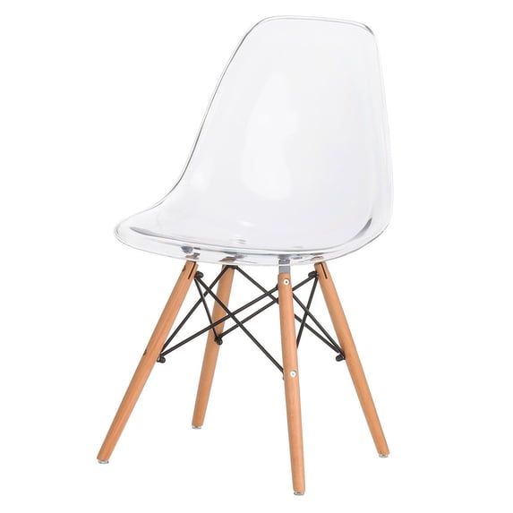 Mid-Century Modern Side Chair, Clear