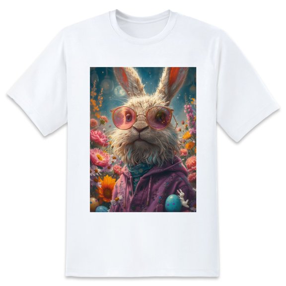 Basic Oversize Tees For WomenRabbit Loose Boyfriend Shirts Casual Blouse round neck