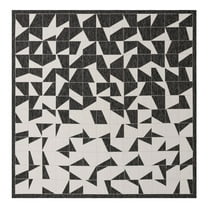 Unique Loom Outdoor Modern Collection Area Rug - Origami (10' Square Black and White)