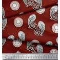thumbnail image 3 of Soimoi Red Japan Crepe Satin Fabric Floral & Paisley Fabric Prints By Yard 42 Inch Wide, 3 of 3