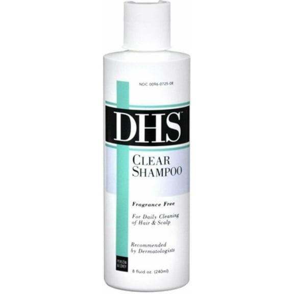 DHS Clear Shampoo For Daily Cleaning Of Hair and Scalp Fragrance Free 8 oz