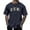 Navy, variant on MIXUE Shirts For Men Summer Letter Print Round Neck Short Sleeve Casual Fit Pullover Tops Tshirts Outwear,Gray,M