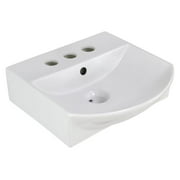 American Imaginations AI-20290 13.75 in. Rectangle Above Counter White Vessel for 3H4 in. Center Drilling