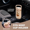 thumbnail image 2 of MUKOKO 40oz Glass Water Bottle, Bottle with Straw and Lid, Glass Tumbler with Time and Water Marker, Iced Coffee Cup with Silicone Sleeve, Travel Coffee Mug Fits in Car Holder, Amber, 2 of 7
