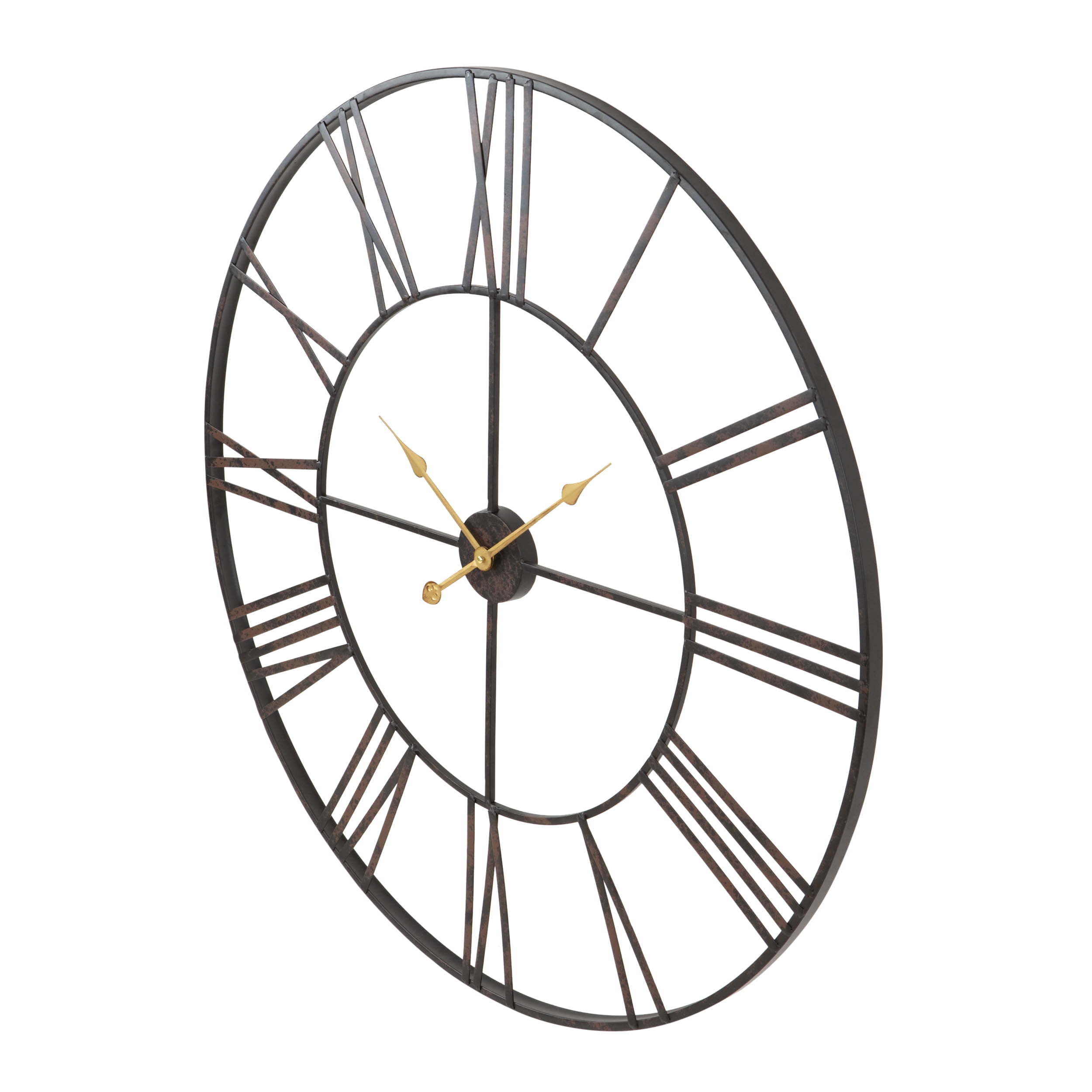 Solange Round Metal Wall Clock - 36" Dark Brown