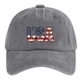 thumbnail image 2 of XIAOCHA Mens Printed Washed Baseball Cap Adjustable Hat Band Outdoor Dad Hat,Grey, 2 of 3