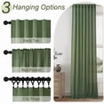 thumbnail image 6 of Topfinel Linen Curtains 90 Inch Long for Bedroom Living Room, Soft Linen Textured Window Drapes Semi Sheer Light Filtering Rod Pocket Back Tab Drapes, Olive green 2 Panels, 6 of 8