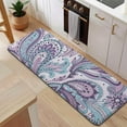 thumbnail image 5 of Purple and Teal Paisley and Floral Pattern Kitchen Rug Mat,Kitchen Runner Rugs Non Skid Washable,Decorative Kitchen Floor Mats for Kitchen,Sink,Laundry,17"x47.2", 5 of 7