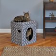 thumbnail image 2 of Cat Cube | Cat House / Cat Condo in Fashionable Mushroom Diamond Print | 15.5L x 15.5W x 16.5H Inches, 2 of 7