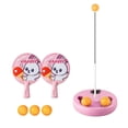 thumbnail image 1 of Anmrize Rabbit Themed Paddle Toy, Parent-Child Activity, Tennis Trainer Rebound Ball Solo Tennis Training Equipment Practice Rebounder Strengthen Overall Muscle Memory Correct Body Posture, Pink, 1 of 5