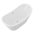 thumbnail image 2 of JERFIT 67 Inch Slipper Soaking Bathtub, Freestanding Acrylic Tub with Heat Retention & Pop-Up Drain, Glossy White Standalone Bathtub for Modern Bathroom, 2 of 5
