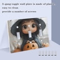 thumbnail image 4 of Dailycode Light Switch Plate Covers 3 Gang Wall Plate Plastics Outlet Covers for Kitchen Home Office Decor Cartoon Witch Owl Pumpkins, 4 of 8
