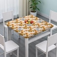 thumbnail image 3 of Beige Sunflower Pattern Square Fitted Tablecloth with Elastic Edge,Square Table Cover,Washable Elastic Table Cover for Home Kitchen Party Decor 34"x34", 3 of 6
