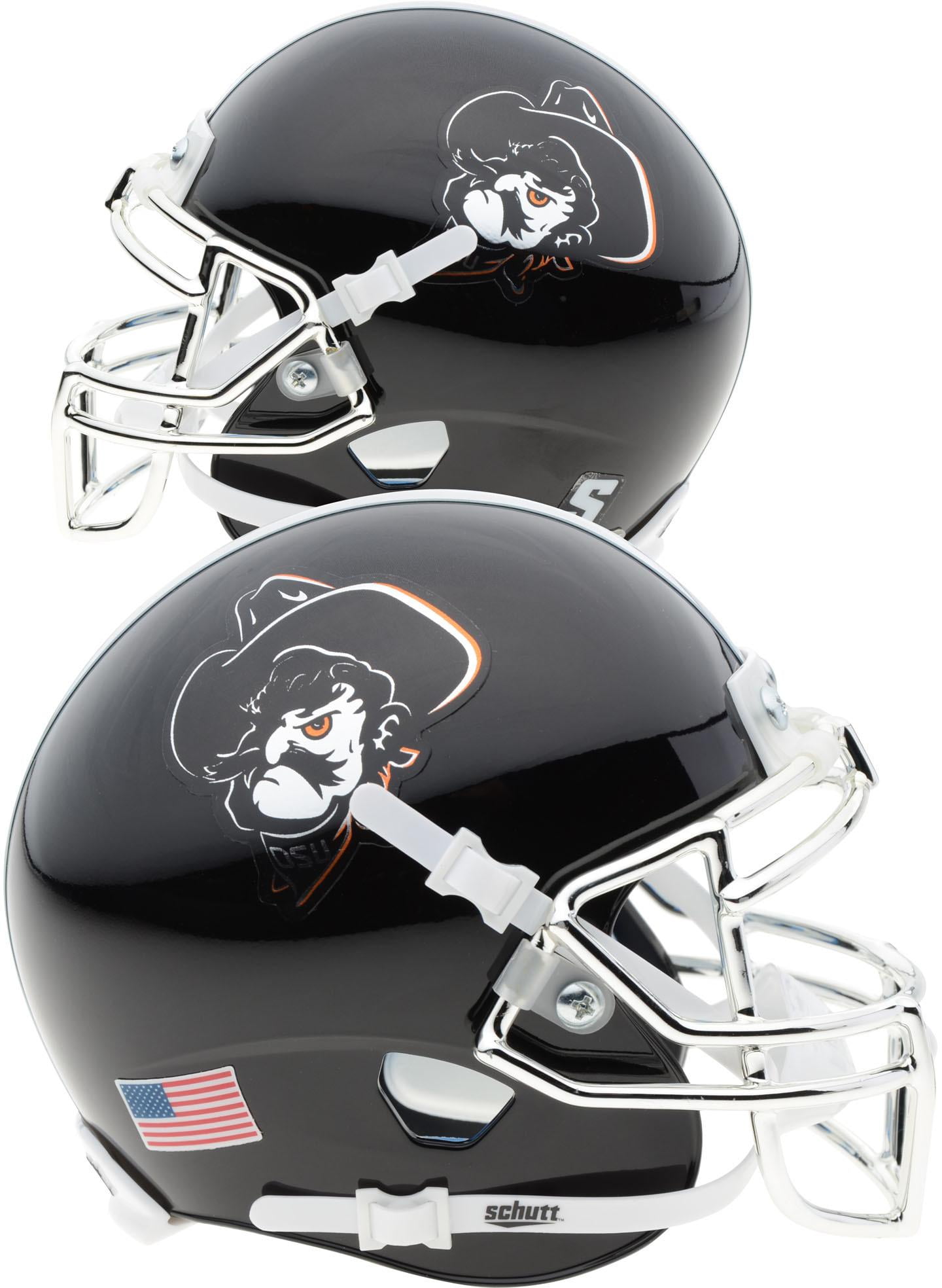 Oklahoma State Cowboys Schutt Black & Chrome Mini Football Helmet