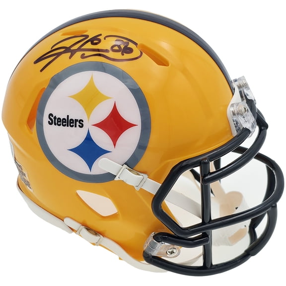 Hines Ward Autographed Pittsburgh Steelers Throwback Gold Speed Mini Helmet Beckett BAS Witness 241387