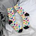 thumbnail image 5 of Rateoe Colorful Dinosaurs for Women Casual Calf Socks - Cute Crew Socks - Thin Soft Above Ankle Socks Size 5-11, 5 of 6