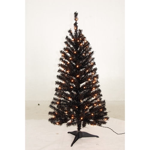 Holiday Time Pre Lit 35 Pomona Pine Artificial Christmas Tree Black Clear Lights Holiday Time Pre Lit 35 Pomona Pine Artificial Christmas Tree Black Clear Lights