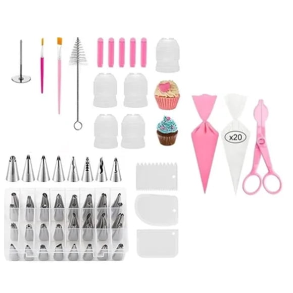 83 piezas Kit de decoración de tartas Boquillas de acero inoxidable Suministros profesionales para decoración de tartas