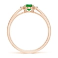 thumbnail image 2 of Angara Natural 0.4 Ct. Emerald with Diamond Classic Ring in 14K Rose Gold for Women (Ring Size: 3), 2 of 9