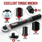 Aiourx, 1/4 Ratchet Steel Handle Matte with Drive Torque Wrench 23 Piece