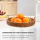 thumbnail image 2 of Rattan storage tray, round basket with handle, hand-woven, rattan tray wicker basket bread fruit food breakfast display L, 2 of 5