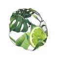 thumbnail image 2 of Easygdp Watercolor Green Tropical Shower Caps for Women, Double Waterproof Layers Shower Cap, Quick Drying Bath Hair Cap Reusable, 2 of 9