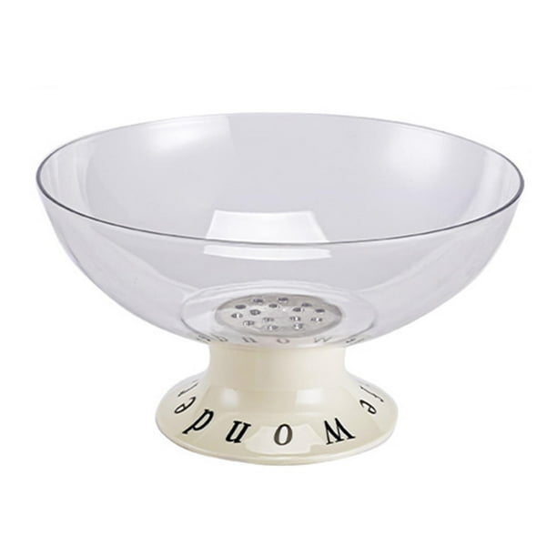Frutero con pedestal, plato para comida, soporte para frutero, cuenco con patas, bandeja para refrigerios y frutos secos Claro