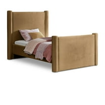 Meridian Furniture Elias Saddle Velvet Twin Bed