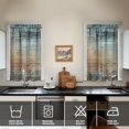 thumbnail image 2 of Gray Abstract Oil Painting Kitchen Curtains - Vintage Tier Cafe Curtains for Bathroom Living RV Rod Pocket Window Drapes 36 Inch 2 Panels Set 28"x36" Window Treatment Tiers, 2 of 4