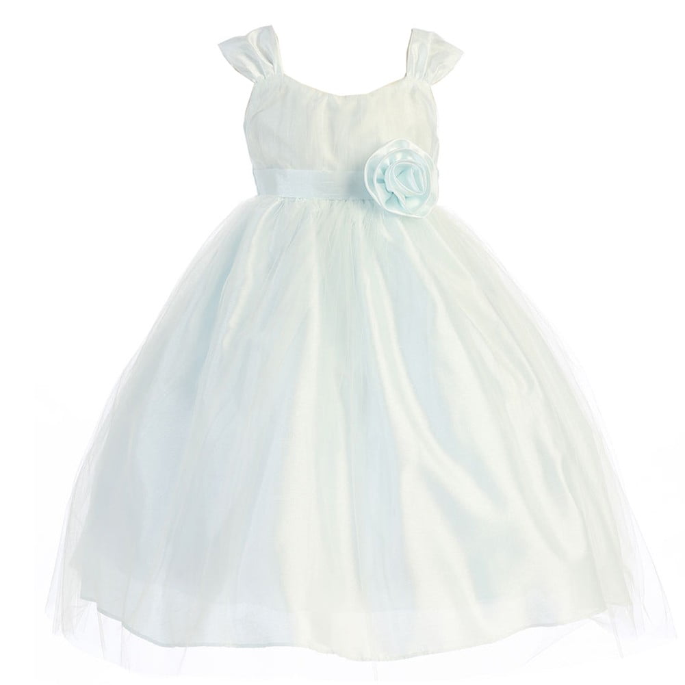 Sophias Style Girls Sky Blue Polysilk Tulle Junior Bridesmaid Dress 8