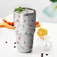 thumbnail image 4 of 30oz Pioneer Flower Floral Print Pattern Tumbler, Double Wall Vacuum Insulated Cup, BPA-Free Leak Proof Lid & Reusable Straws, Hot 12h, Cold 34h, 4 of 6