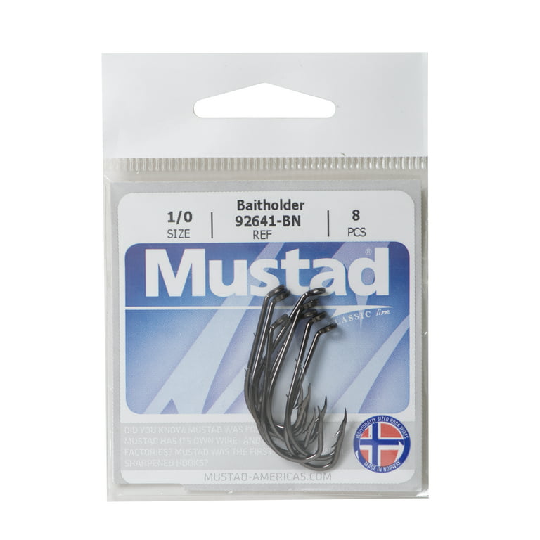 Mustad Down Eye Baitholder Hook (Bronze) - Size: 1/0 40pc