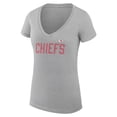 thumbnail image 2 of Women's G-III 4Her by Carl Banks Heather Gray Kansas City Chiefs Dot Print V-Neck Fitted T-Shirt, 2 of 3