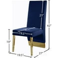 thumbnail image 3 of Meridian Furniture Porsha 19"H Velvet Dining Chair in Navy (Set of 2), 3 of 5