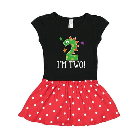 

Inktastic 2nd Birthday Dinosaur Party 2 Year Old Gift Toddler Girl Dress