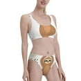 thumbnail image 2 of Daiia Cute Sloth In Yoga Pose Tree printed 2 piece Swimsuit Bikinis for Women High Waisted Racerback Bathing Suits Summer Tummy Control Scoop Neck Swimwear-Large, 2 of 8