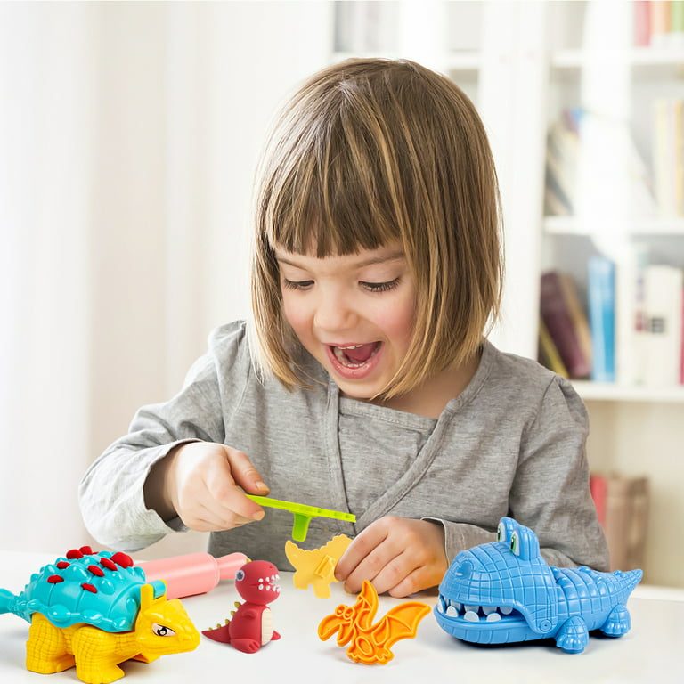 COVTOY Dinosaur Playdough Tool Kit for Toddlers 3 4 5 Year Old Boys Girls,  Art & Craft Kit DIY Toy Set Make Your Own Play Dough, Dinosaur Toys for